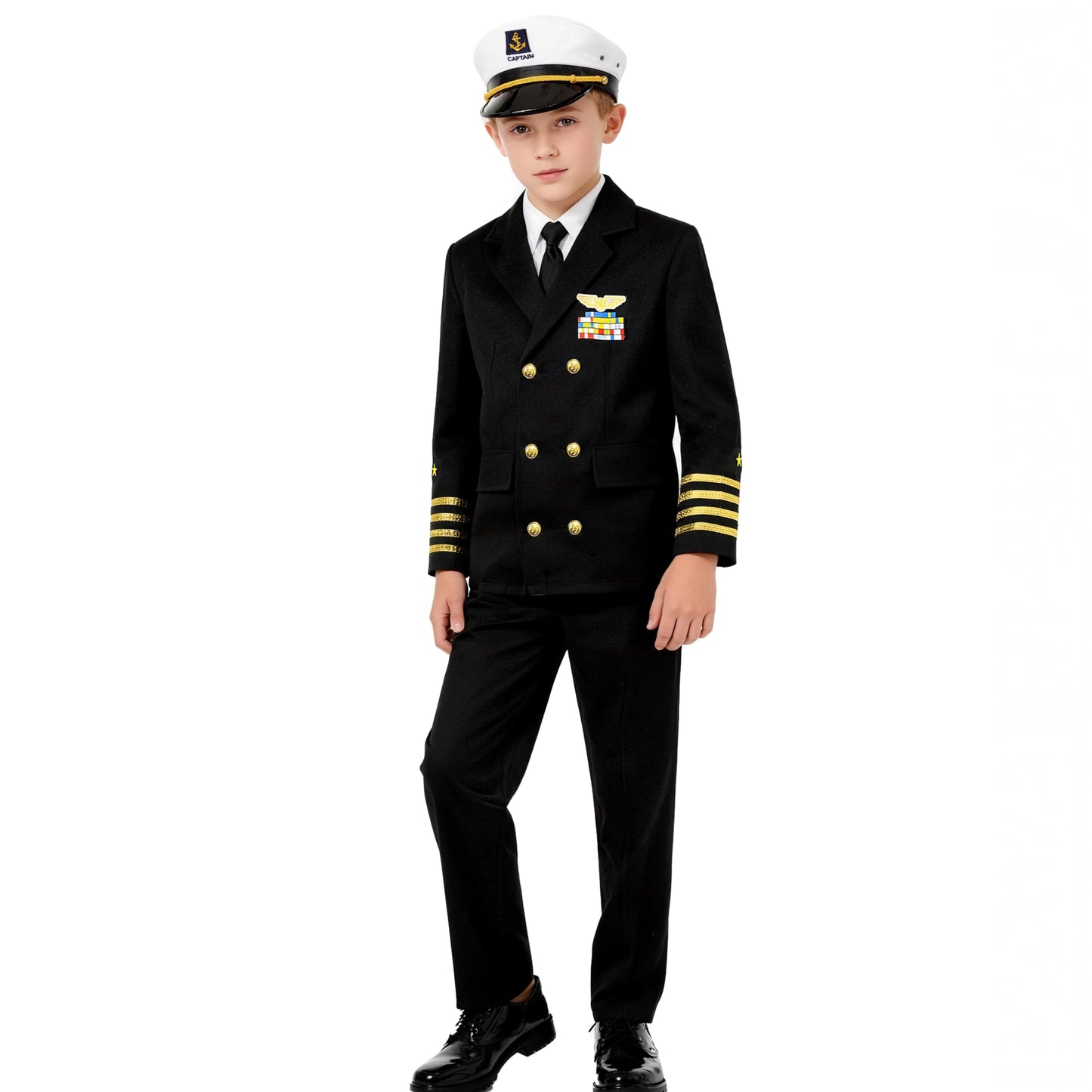 KIDIN Ship Captain Uniform for Kids - Navy Admiral Costume (Boys)