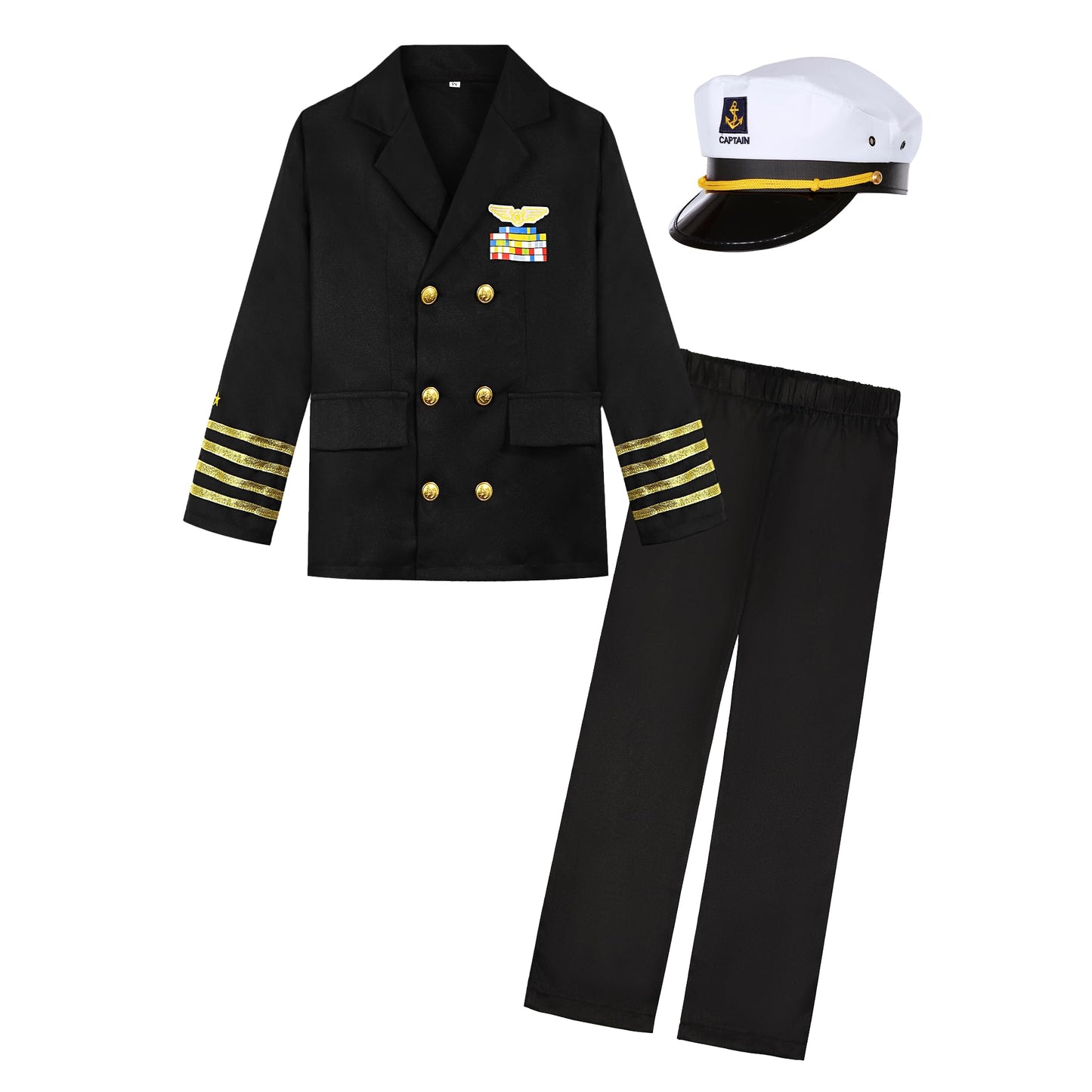 KIDIN Ship Captain Uniform for Kids - Navy Admiral Costume (Boys)