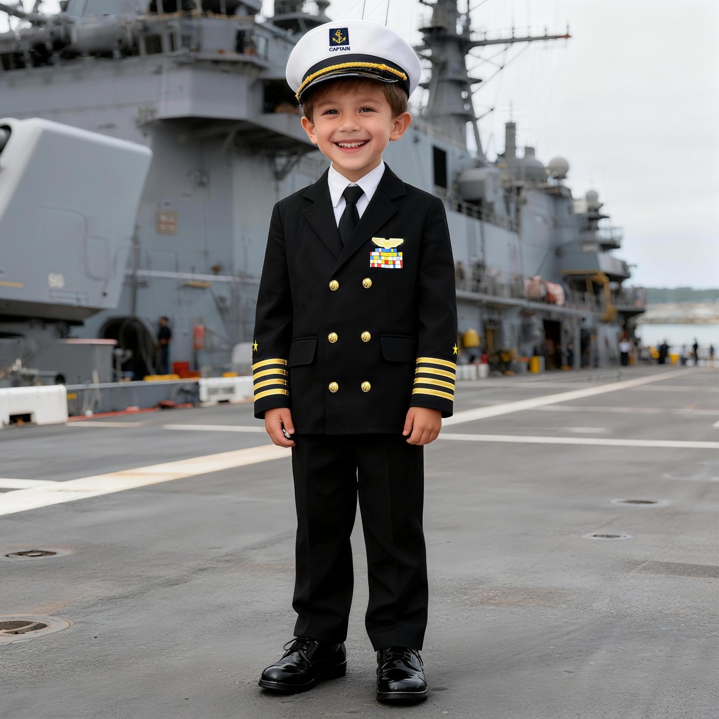 KIDIN Ship Captain Uniform for Kids - Navy Admiral Costume (Boys)