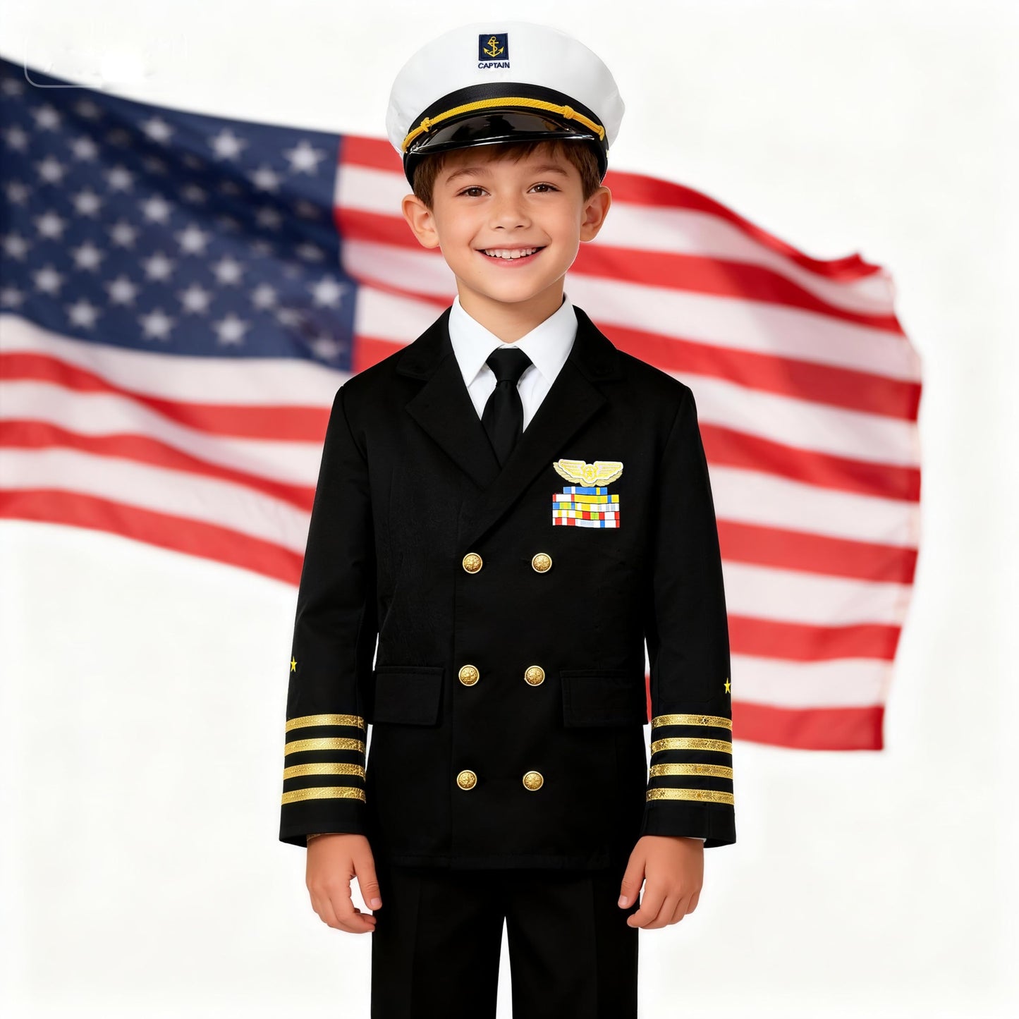 KIDIN Ship Captain Uniform for Kids - Navy Admiral Costume (Boys)