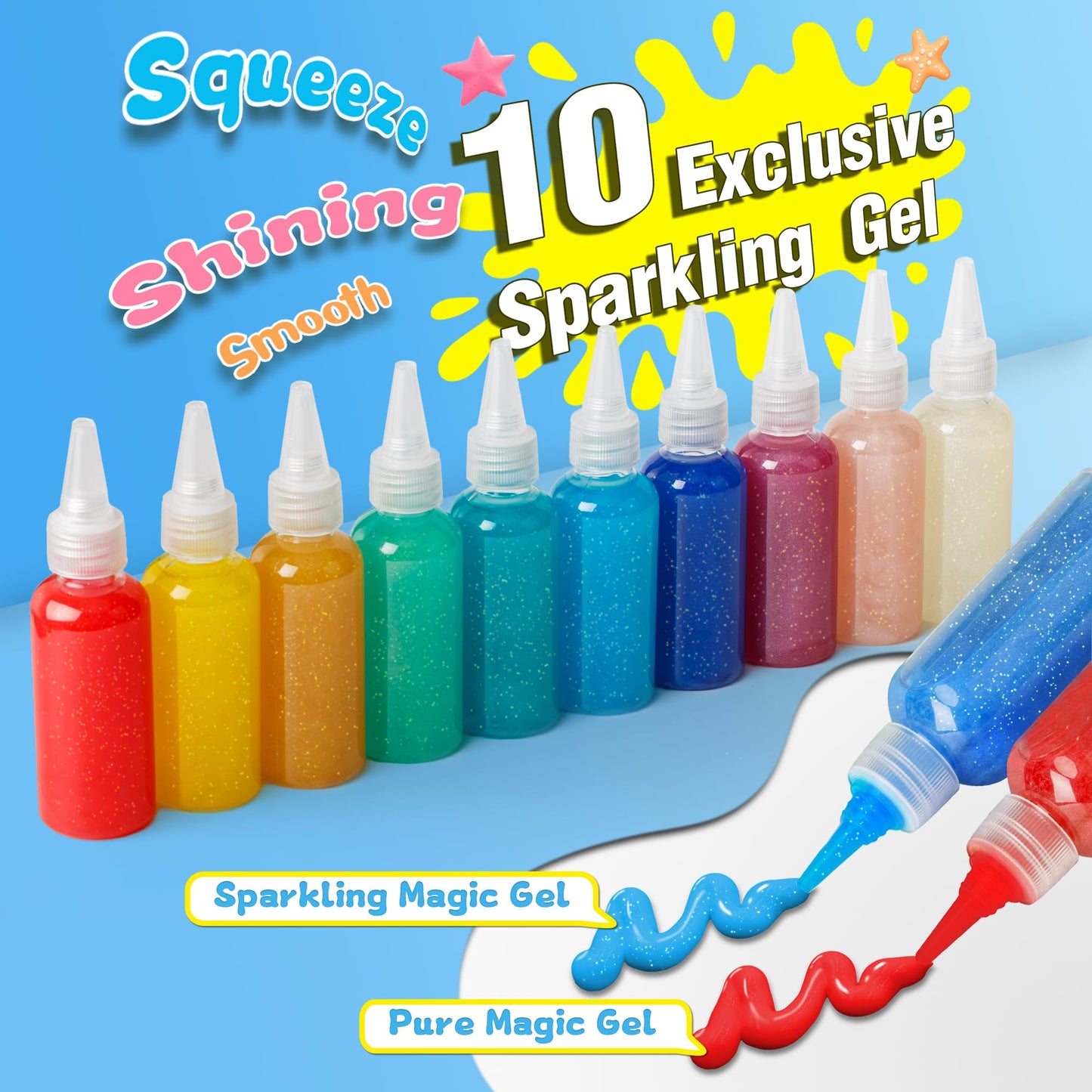 Kiditos Magic Water Elf Toy Kit - Gel Squishies & Animal Molds for Kids 3+