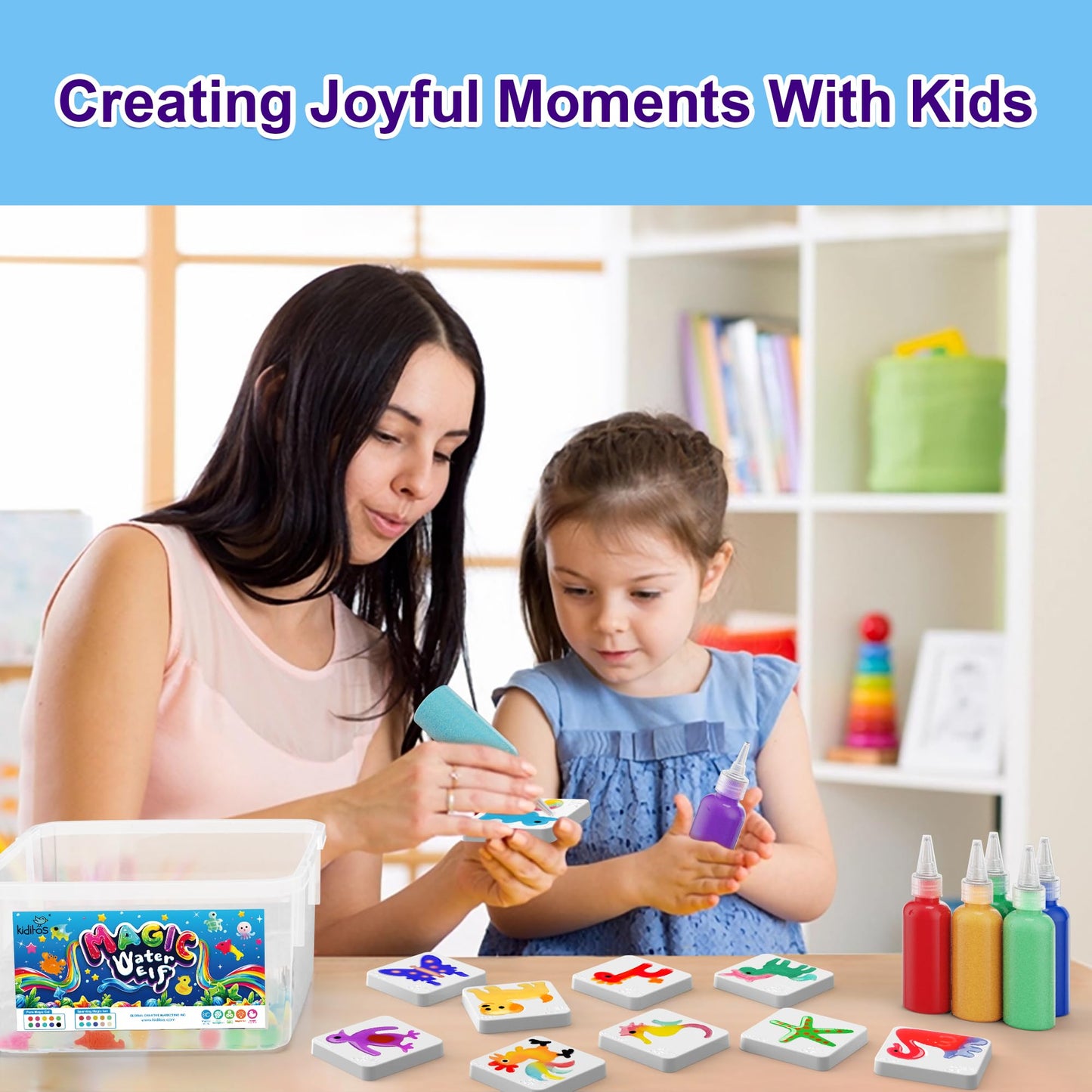 Kiditos Magic Water Elf Toy Kit - Gel Squishies & Animal Molds for Kids 3+