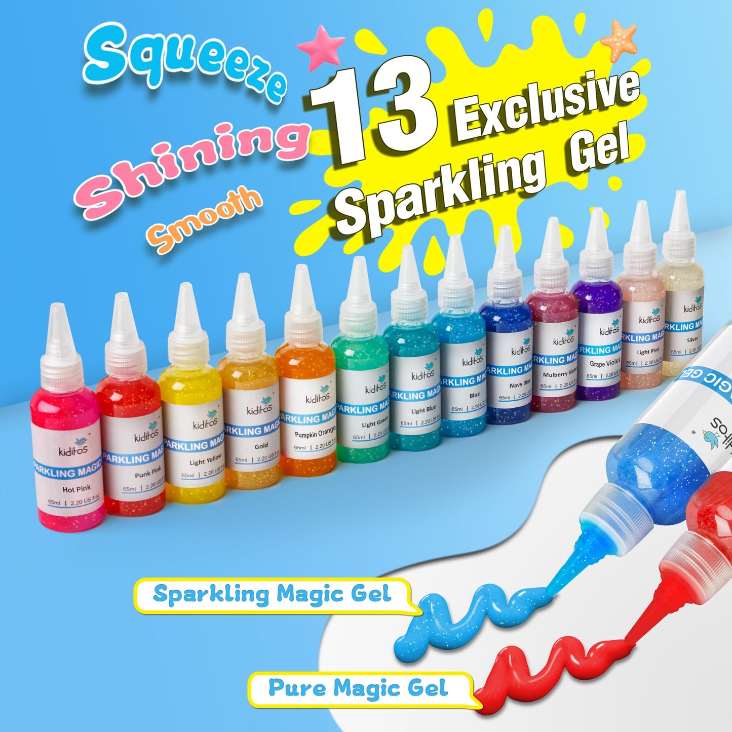 Kiditos Magic Water Elf Toy Kit – 25 Gels, 20 Molds, Safe Sensory DIY for Kids 3+