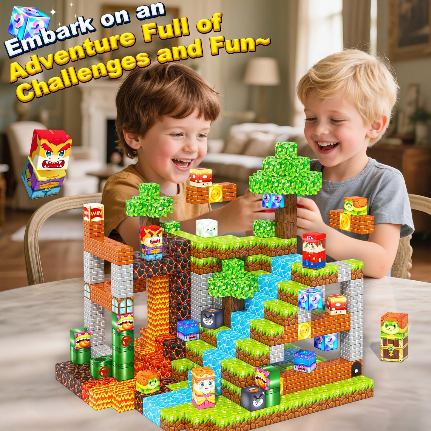 Kidiyee Magnetic Blocks – STEM Building Toy for Kids 3-8 | Creative Magnetic Blocks Set