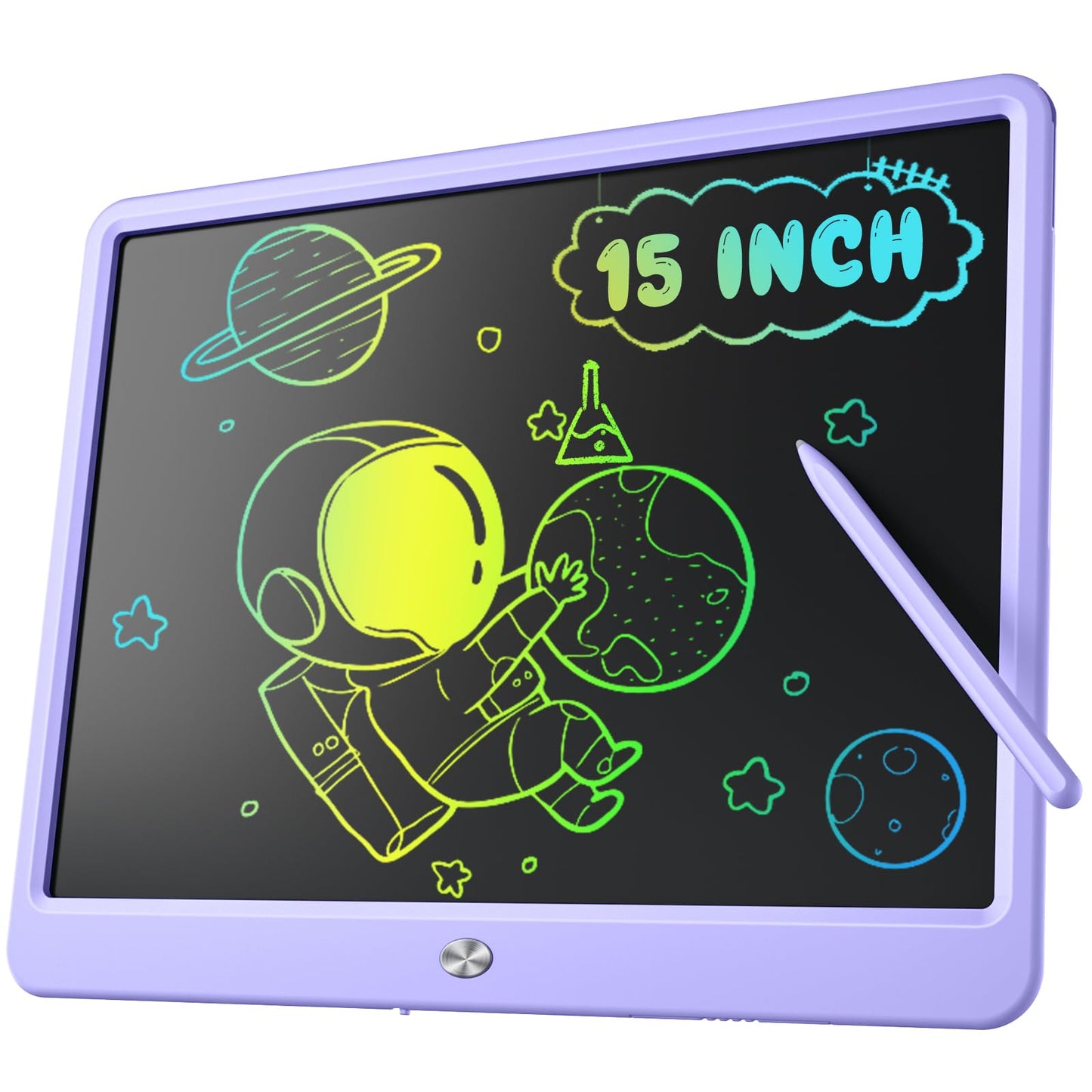 Kidopire 15-Inch LCD Writing Tablet for Kids – Large Doodle Board, Erasable & Reusable, Purple