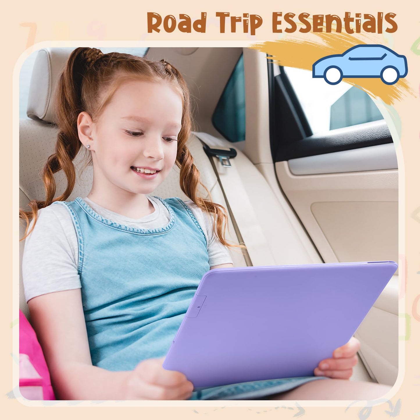 Kidopire 15-Inch LCD Writing Tablet for Kids – Large Doodle Board, Erasable & Reusable, Purple