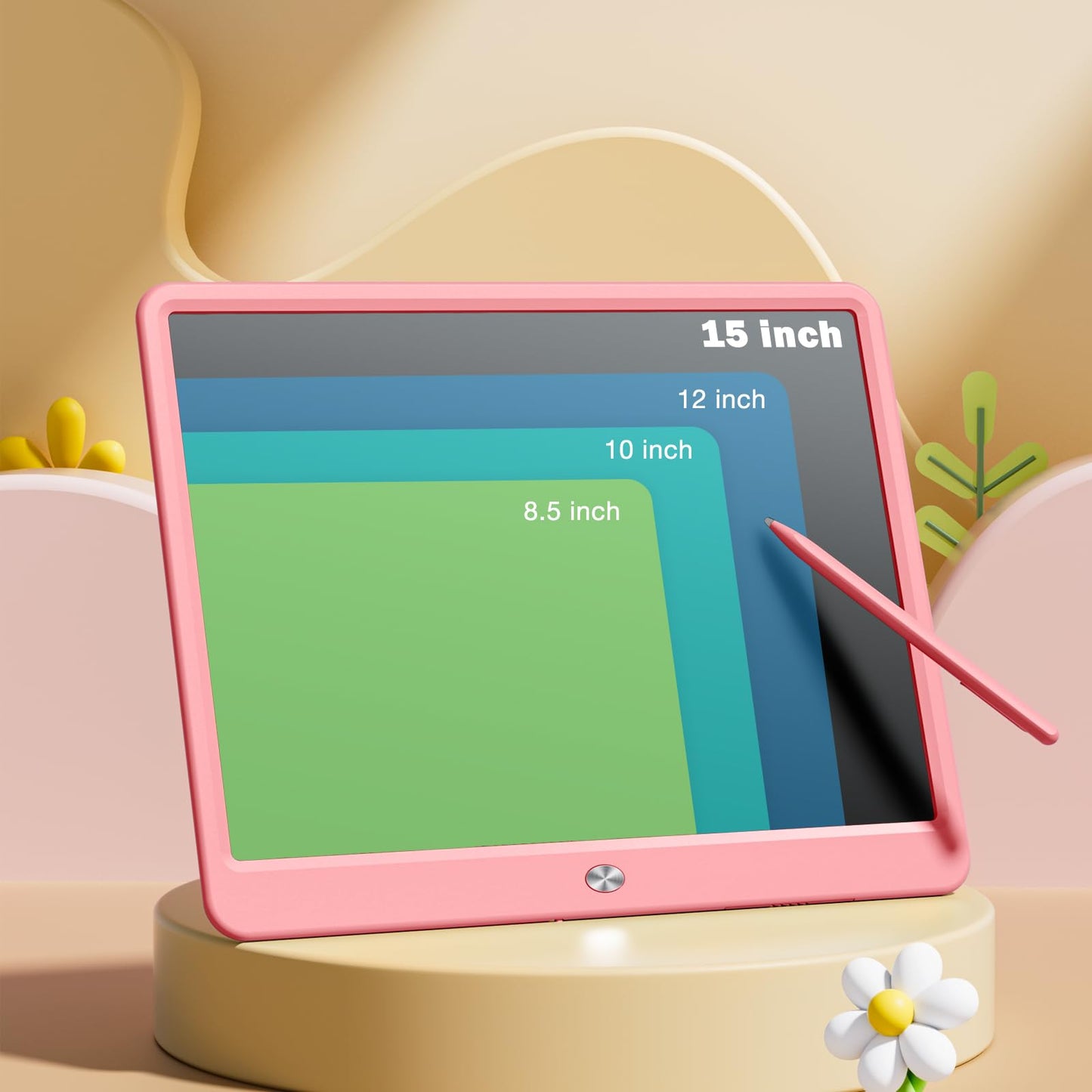 Kidopire 15-Inch LCD Writing Tablet for Kids – Pink Doodle & Learn