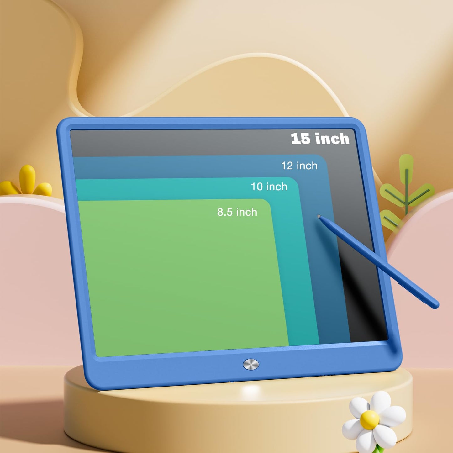 Kidopire 15-Inch LCD Writing Tablet for Kids – Large Drawing Board, 3-12+ Years, Navy