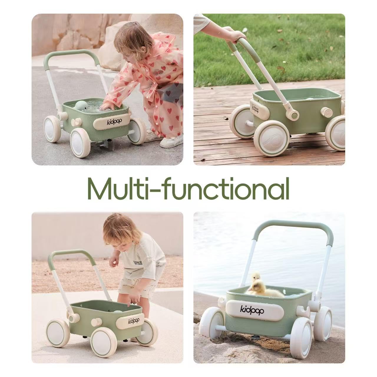 Kidpop PULA 2-in-1 Push & Pull Wagon – Baby Walker for 7 Months–4 Years (Indoor/Outdoor)