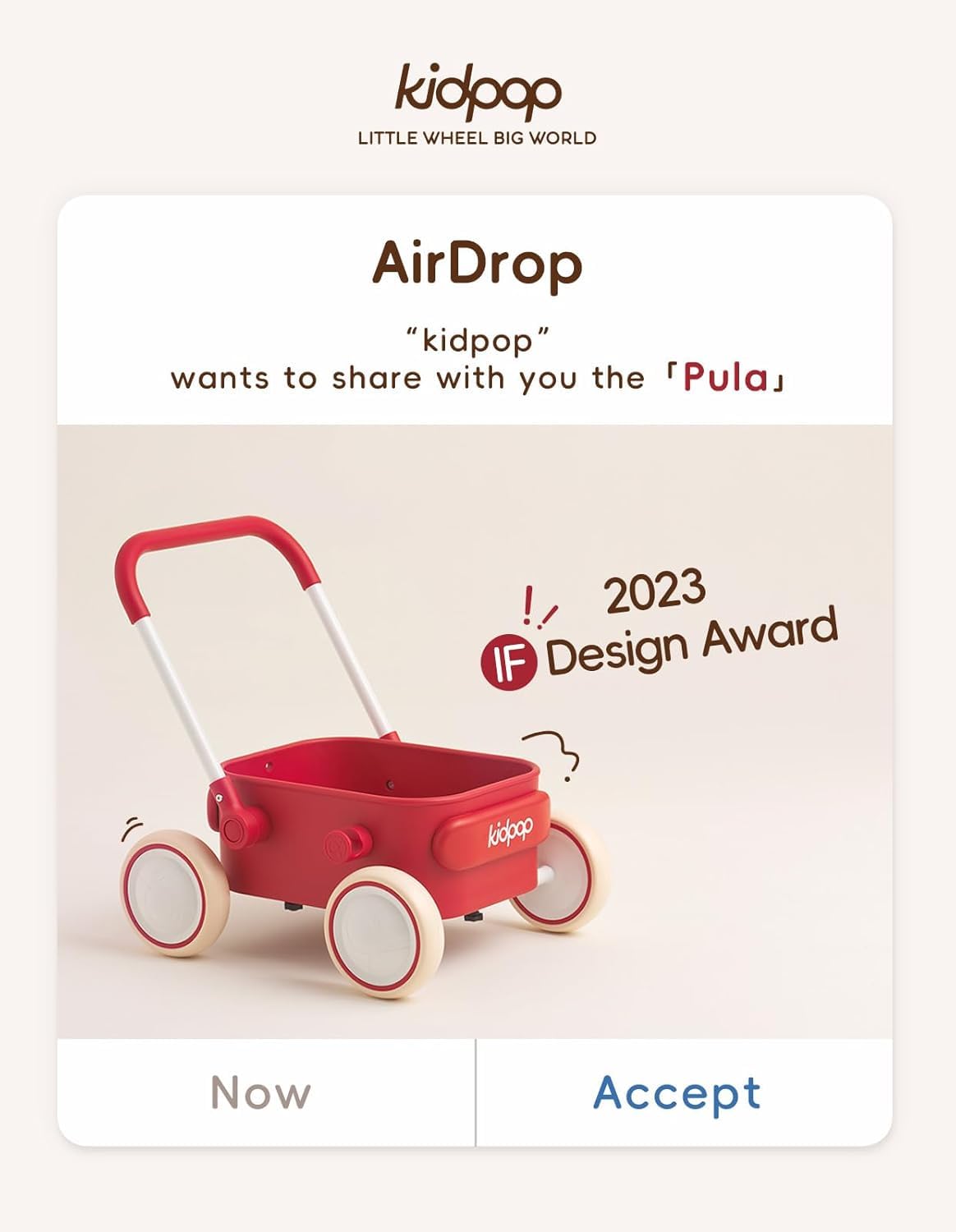 Kidpop PULA 2-in-1 Push and Pull-Along Wagon — Safe Baby Walker for 7 Months to 4 Years (Purple)