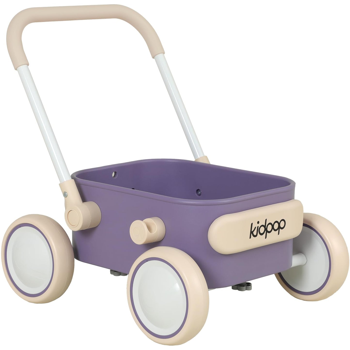 Kidpop PULA 2-in-1 Push and Pull-Along Wagon — Safe Baby Walker for 7 Months to 4 Years (Purple)