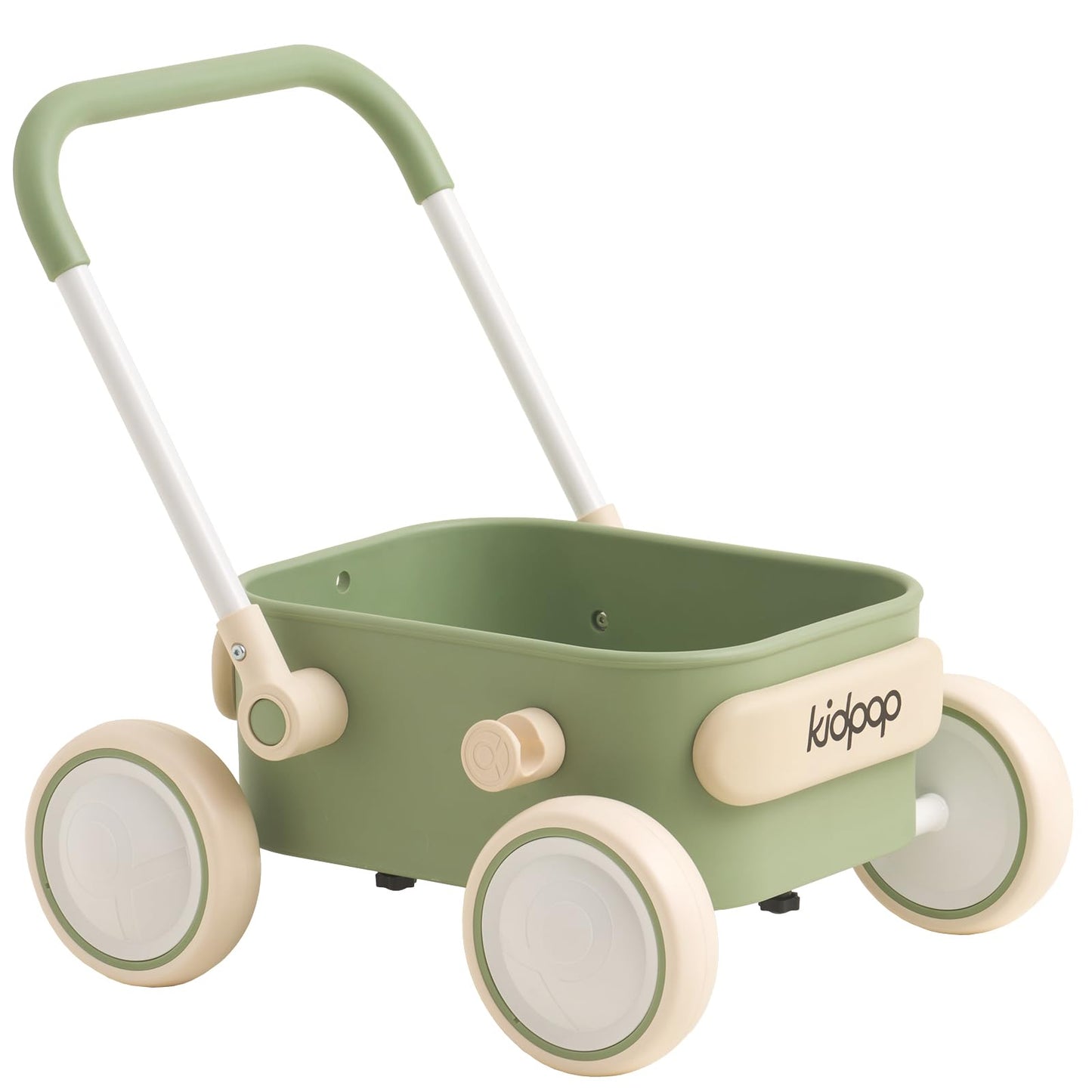 Kidpop PULA Baby Push Walker with Wheels – 2-in-1 Toddler Wagon (Green) for 6-12 Months