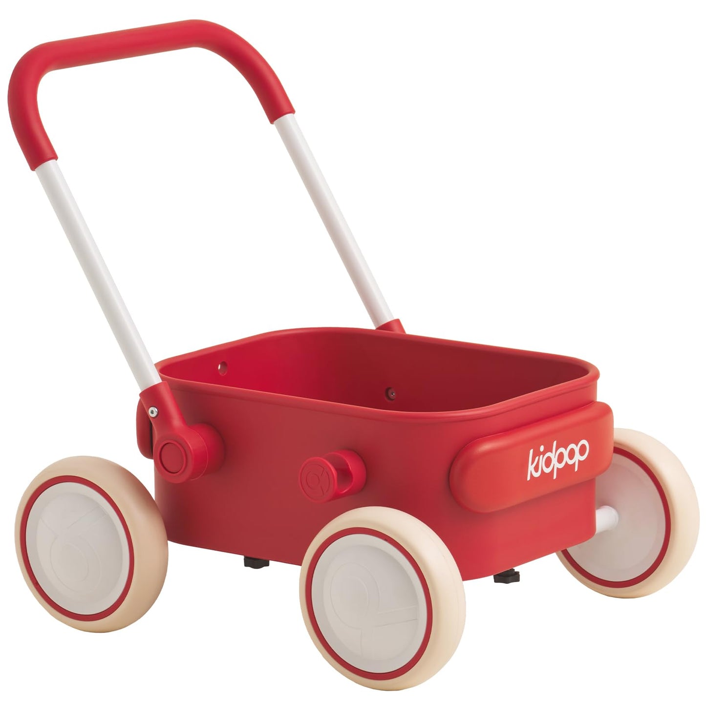 PULA Baby Push Walker with Wheels by Kidpop – 2-in-1 Toddler Wagon (Red)