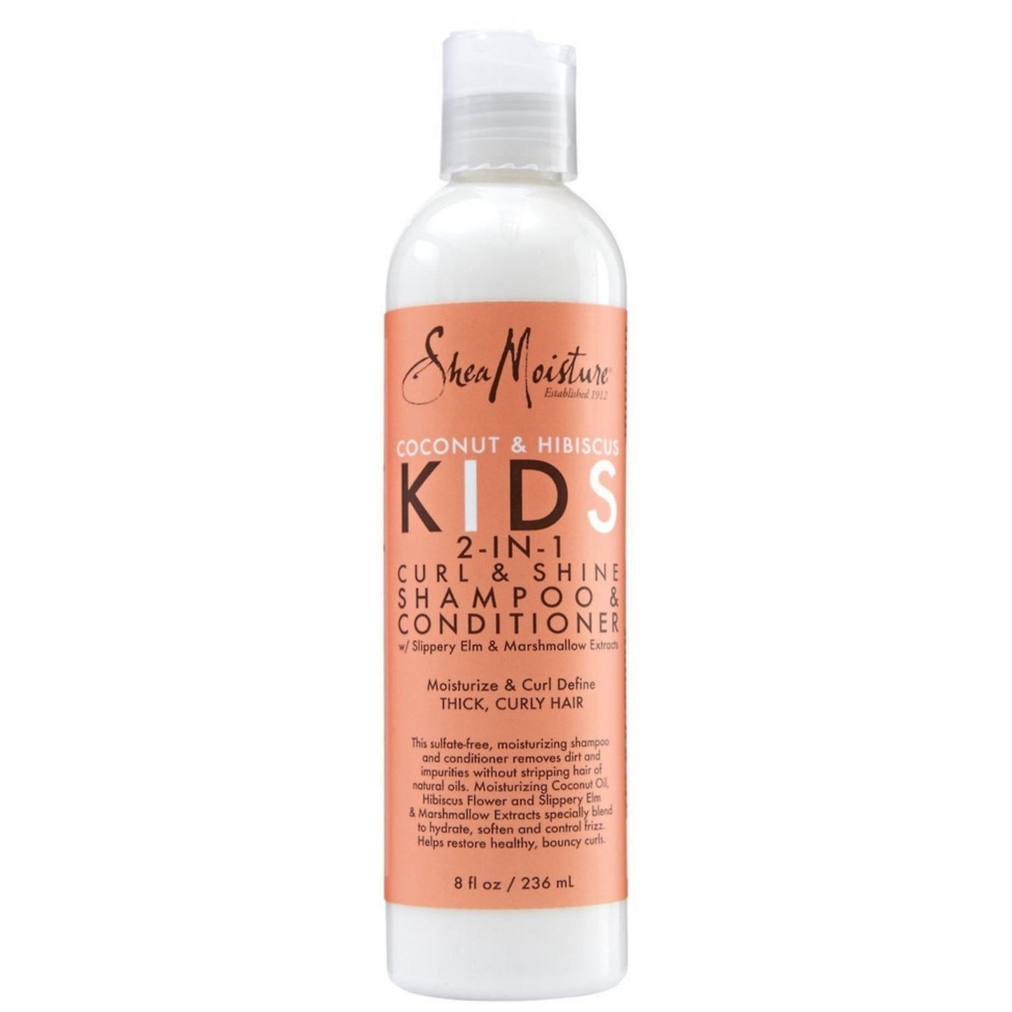 Shea Moisture Coconut & Hibiscus KIDS 2-In-1 Curl & Shine Shampoo & Conditioner 8 oz / 237 ml - For Kids' Natural Curls