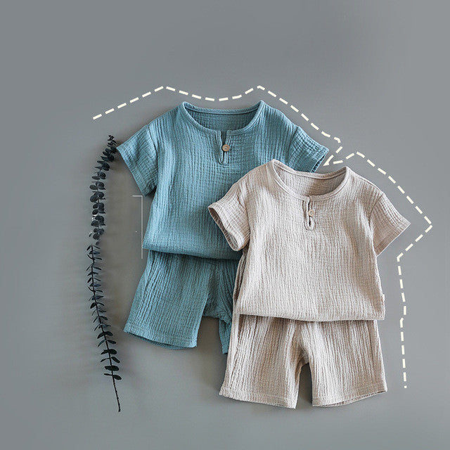 Kids' 2-Pieces Summer Set, Short Sleeve top with Shorts Set for Boys