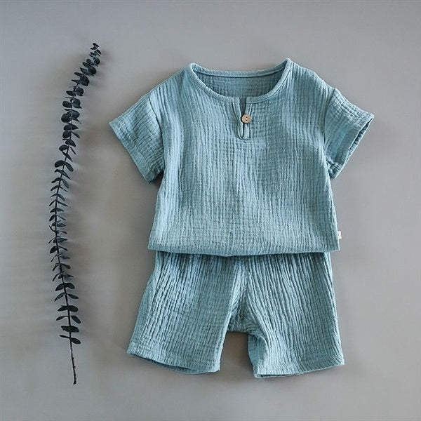 Kids' 2-Pieces Summer Set, Short Sleeve top with Shorts Set for Boys