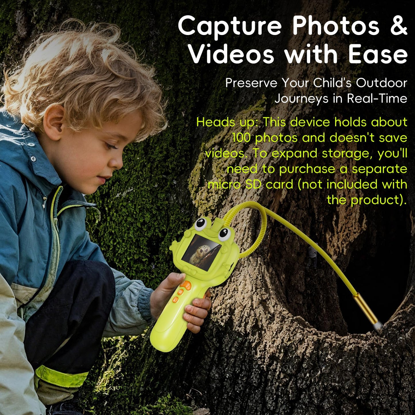 Kids Borescope Camera Toy with Light – STEM Outdoor Explorer for Kids 4-10