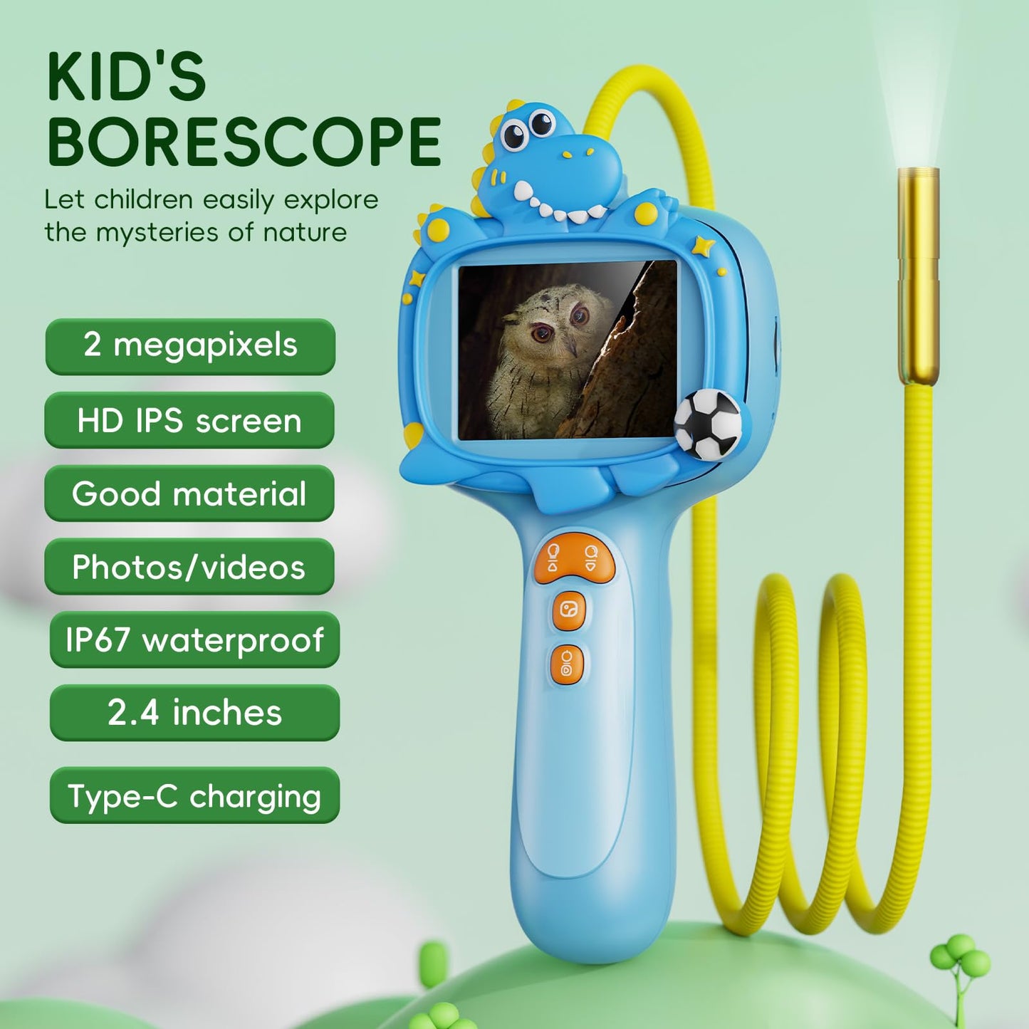 Kids Borescope Camera Toy with Light for Outdoor Exploration – STEM Gift for 4–10 Year Olds