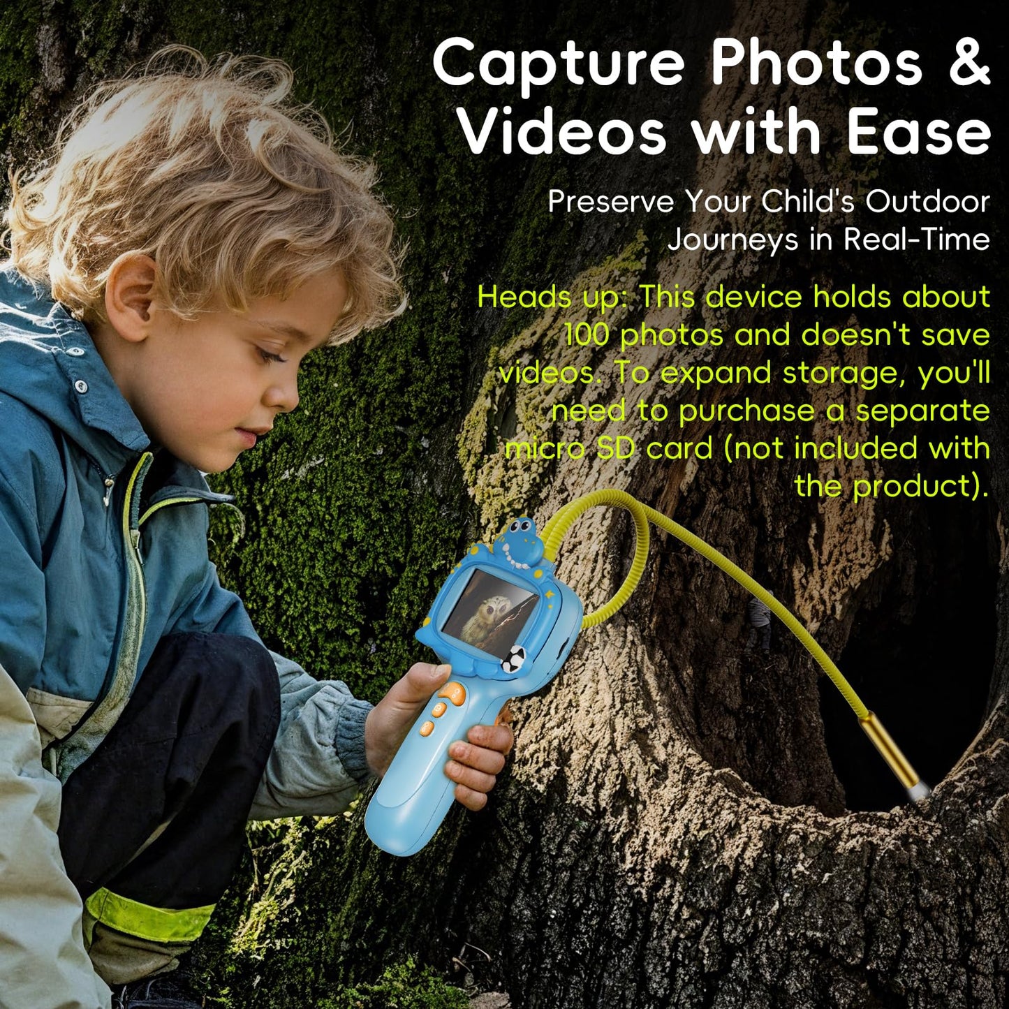 Kids Borescope Camera Toy with Light for Outdoor Exploration – STEM Gift for 4–10 Year Olds