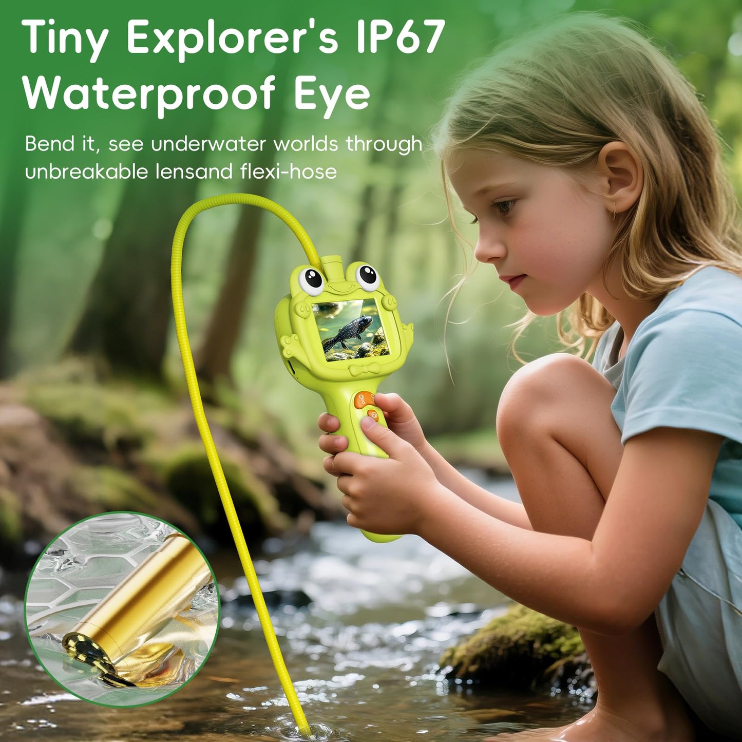 Kids Borescope Camera Toy with Light – STEM Outdoor Explorer for Kids 4-10