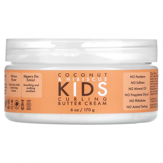 Shea Moisture Coconut & Hibiscus Kids Curling Butter Cream for Defined, Frizz-Free Curls 6 oz