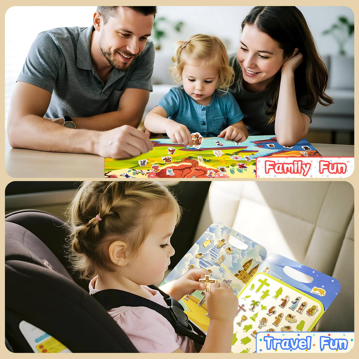 KIDS KING Reusable Sticker Book for Toddlers | 97 Puffy Stickers, 3 Themes