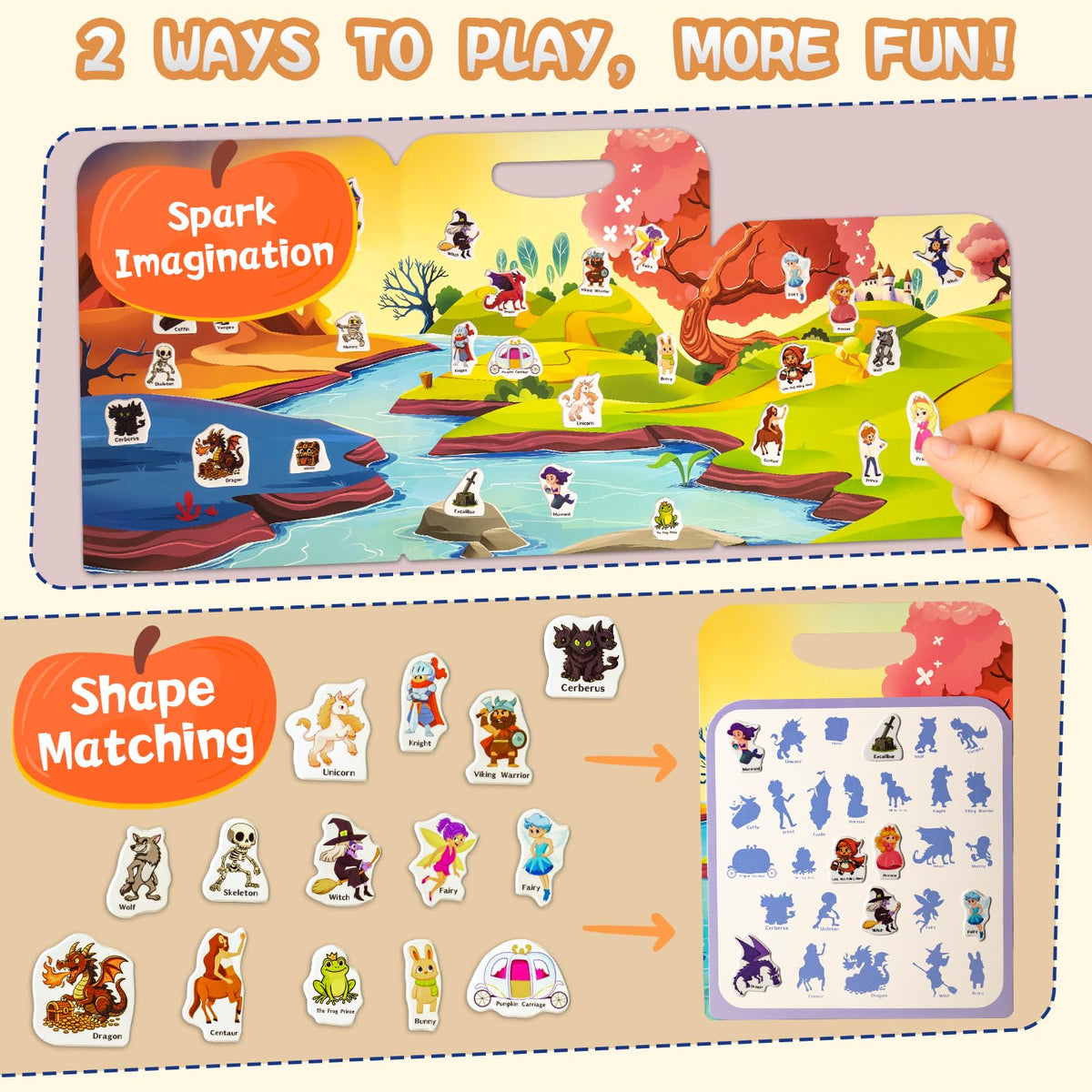 KIDS KING Reusable Sticker Book for Toddlers | 97 Puffy Stickers, 3 Themes