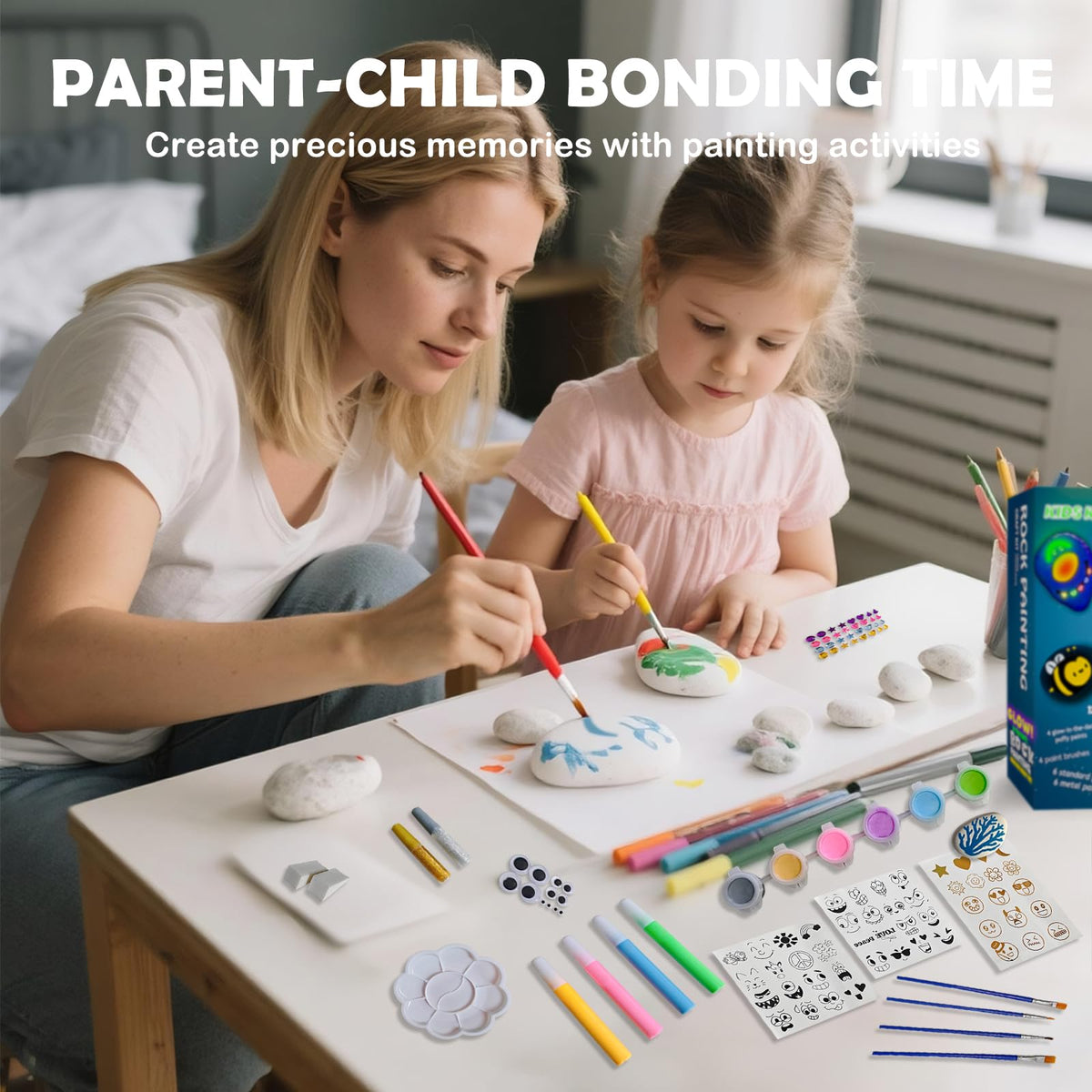 KIDS KING Glow in the Dark Rock Painting Kit for Kids 6-12 | Party Favors & Creative Gifts
