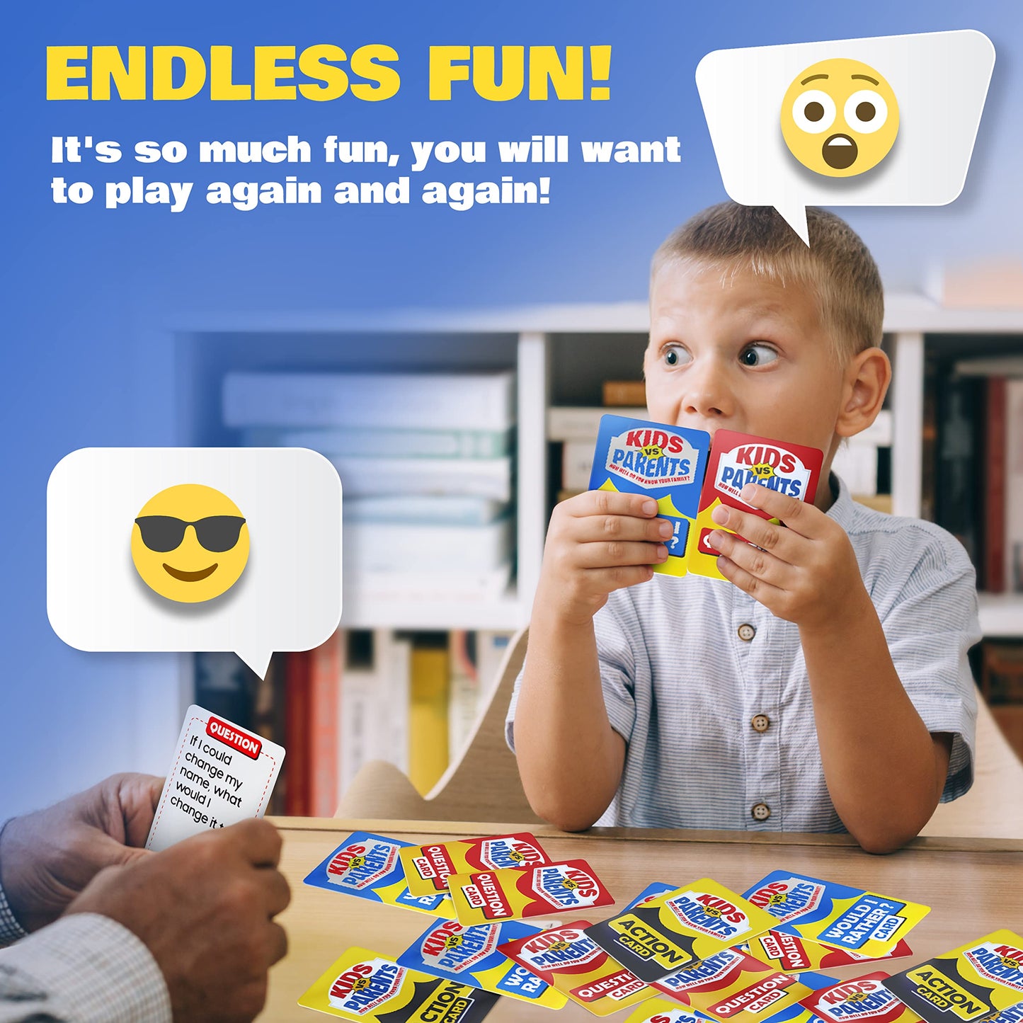Kids VS Parents – Hilarious Family Card Game with Conversation Starters for All Ages