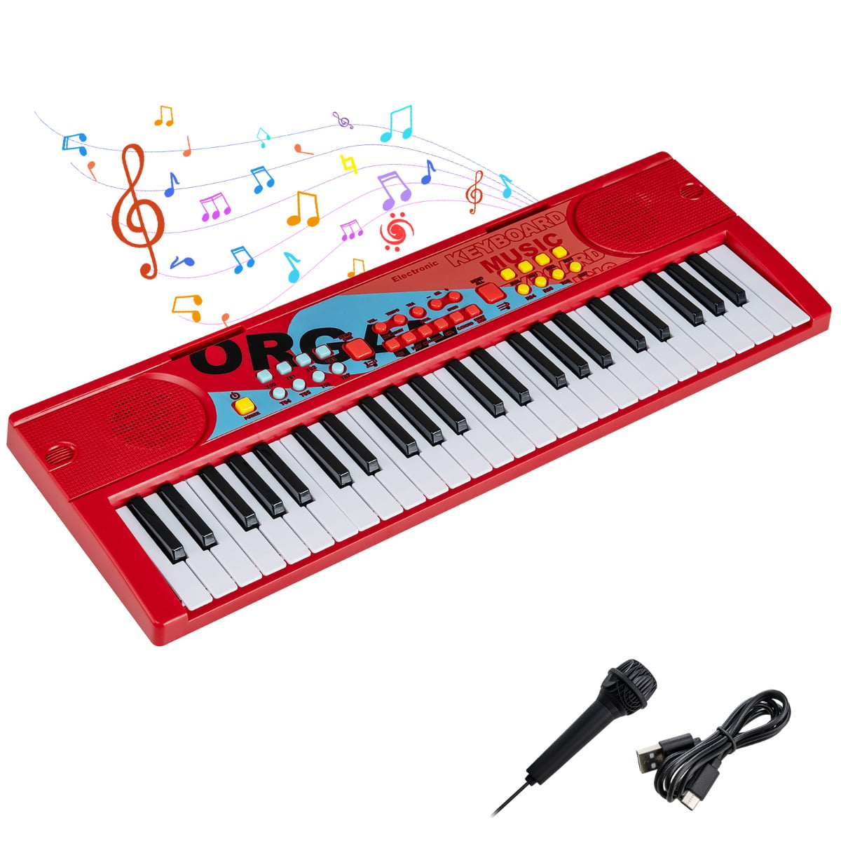 49 Keys Portable Kids Piano Keyboard-Black
