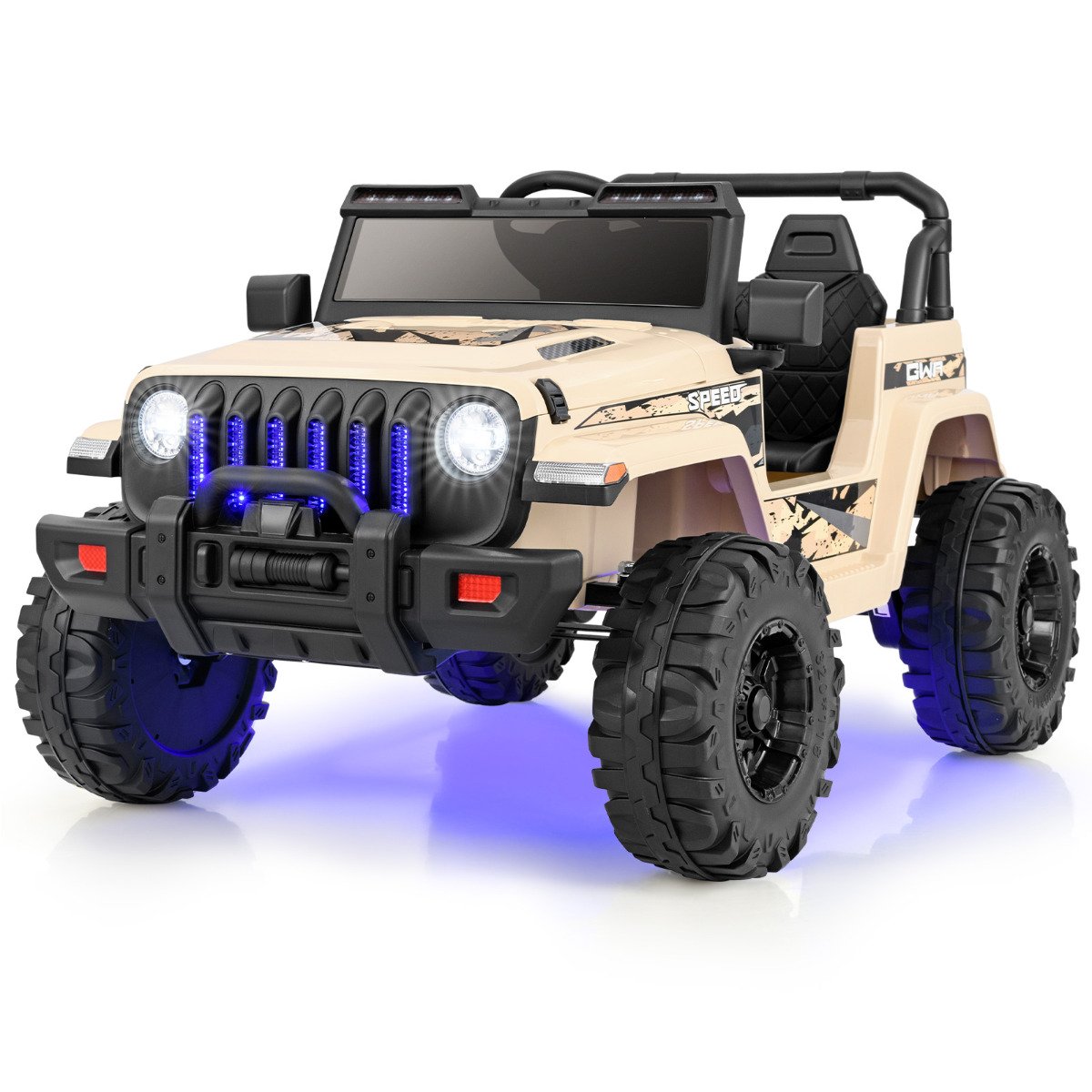 12V Kids Ride on Truck with 2.4G Parental Remote Control and Music-Black