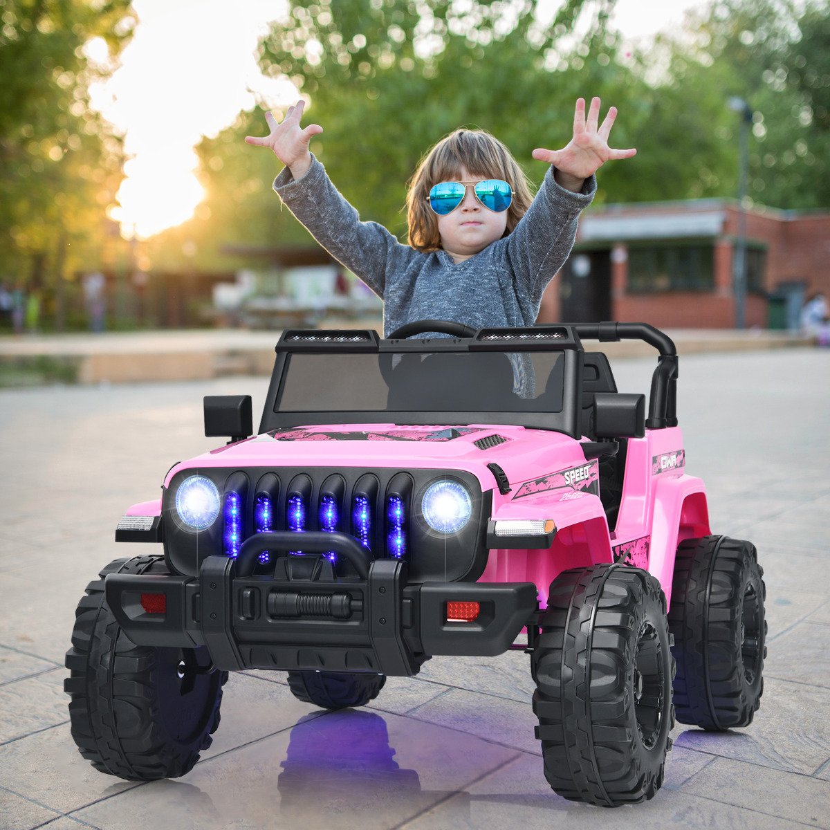 12V Kids Ride on Truck with 2.4G Parental Remote Control and Music-Black