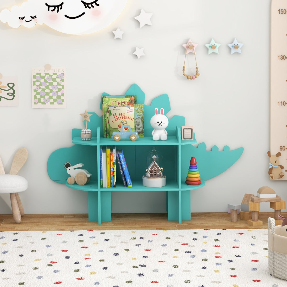 Kids Toy Storage Organizer with Anti-Toppling System for Play Room Nursery Kindergarten-Yellow
