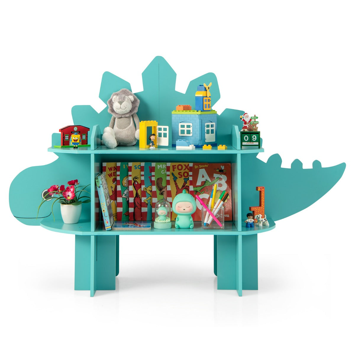 Kids Toy Storage Organizer with Anti-Toppling System for Play Room Nursery Kindergarten-Yellow