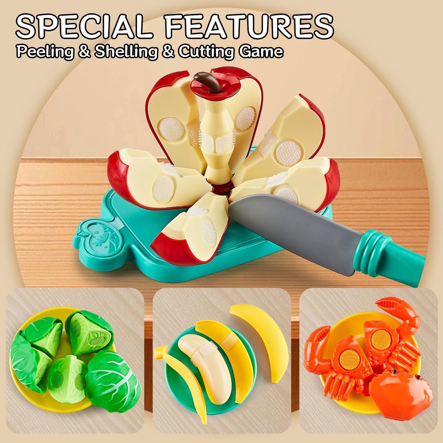 Kidsciety 85-Piece Pretend Play Food Set - Safe, Creative Kitchen Toys for Kids