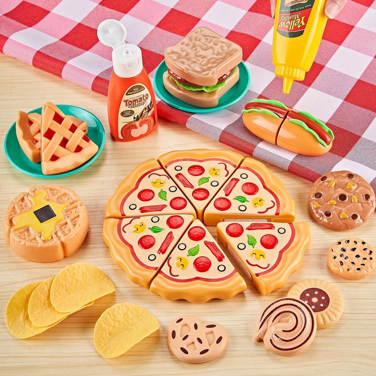Kidsciety 85-Piece Pretend Play Food Set - Safe, Creative Kitchen Toys for Kids