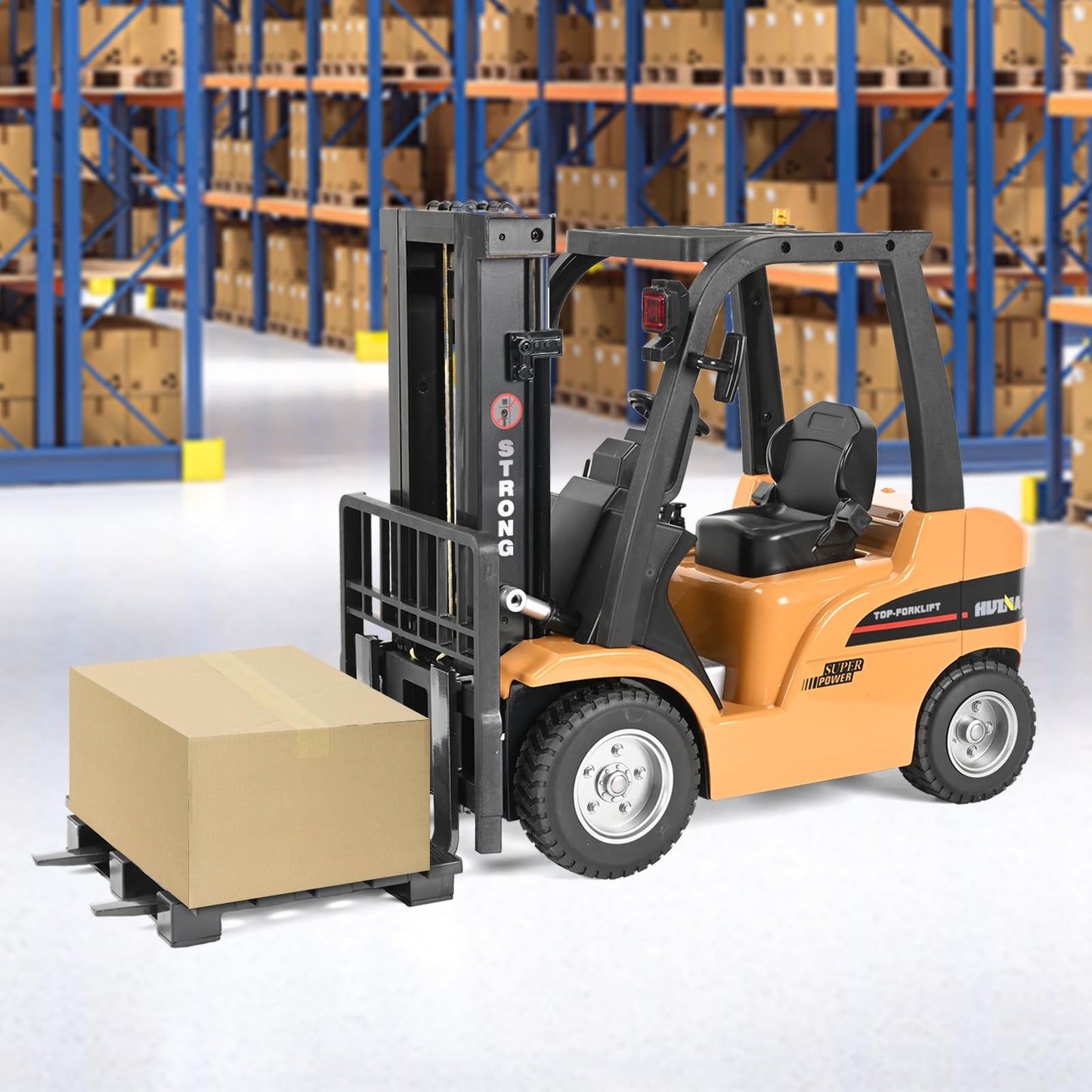 KidsFaves Giant Remote Control Forklift 1:10 Scale – 13 Inches Tall, 8-Channel RC Toy Truck