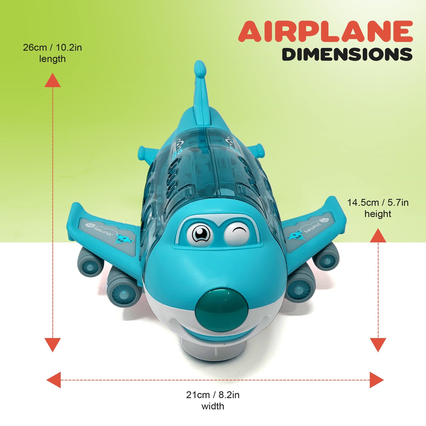 Kidsthrill Kids Airplane Toy with Bump & Go, Flashing Lights & Sounds – Ages 3-12