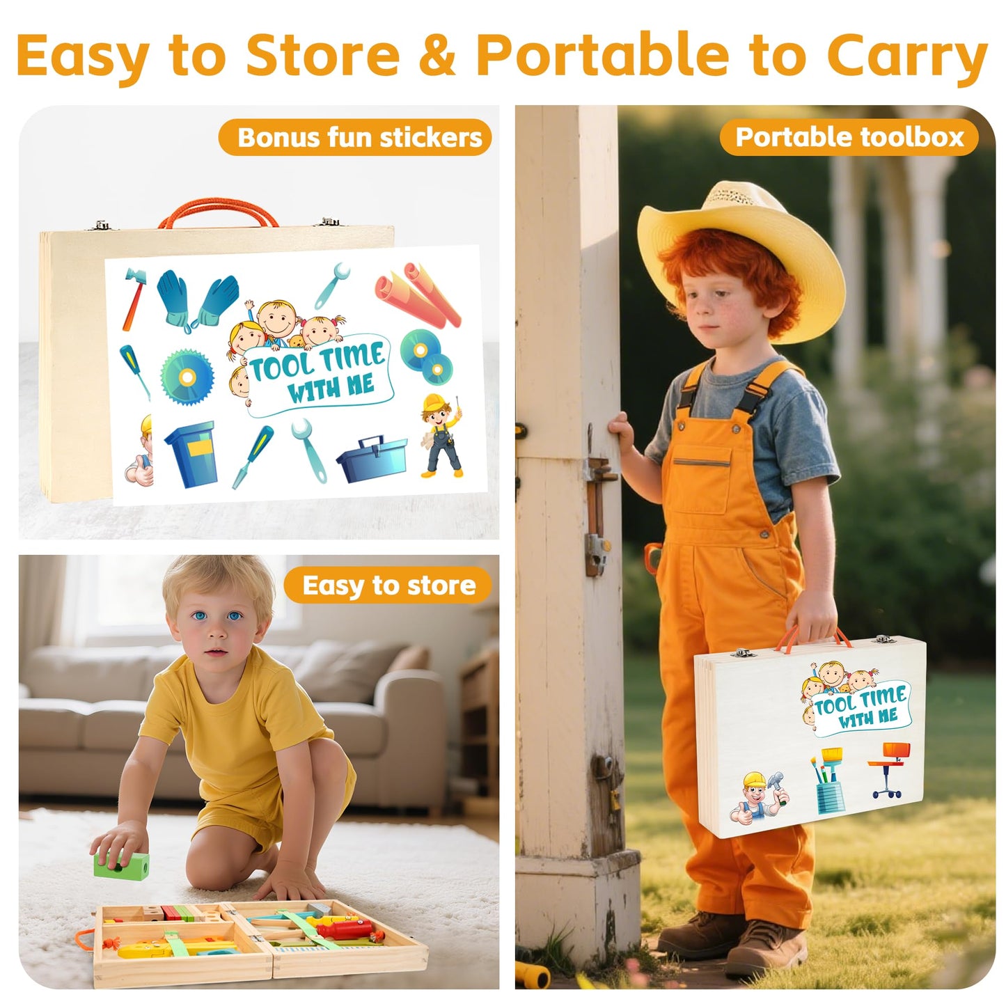 KIDWILL Kids Tool Set with Electric Drill & Stickers – STEM Montessori Toy for Ages 3-5