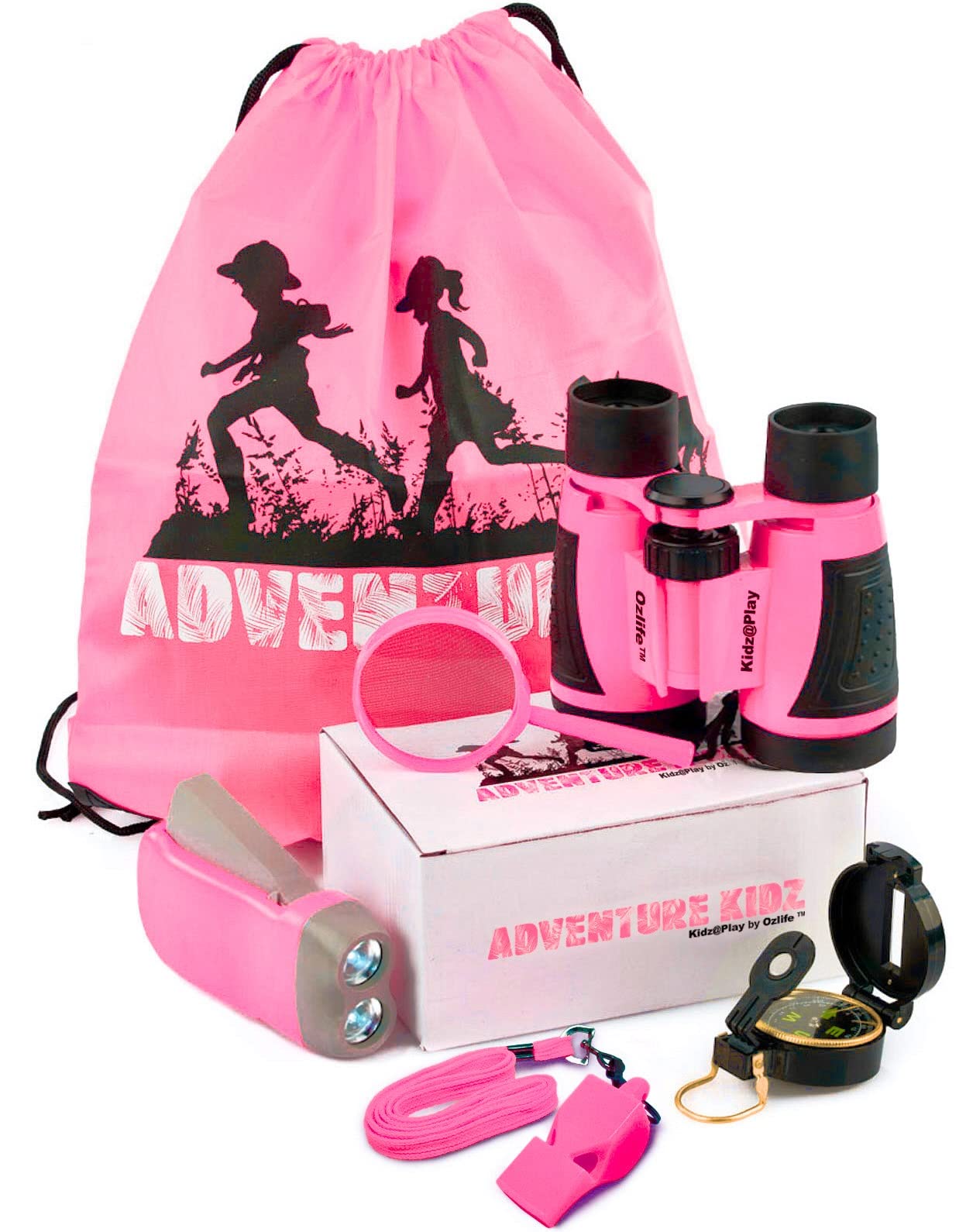 Adventure Kidz Kit by Kidz@Play – Outdoor Exploration Set with Binoculars, Compass, Flashlight & More