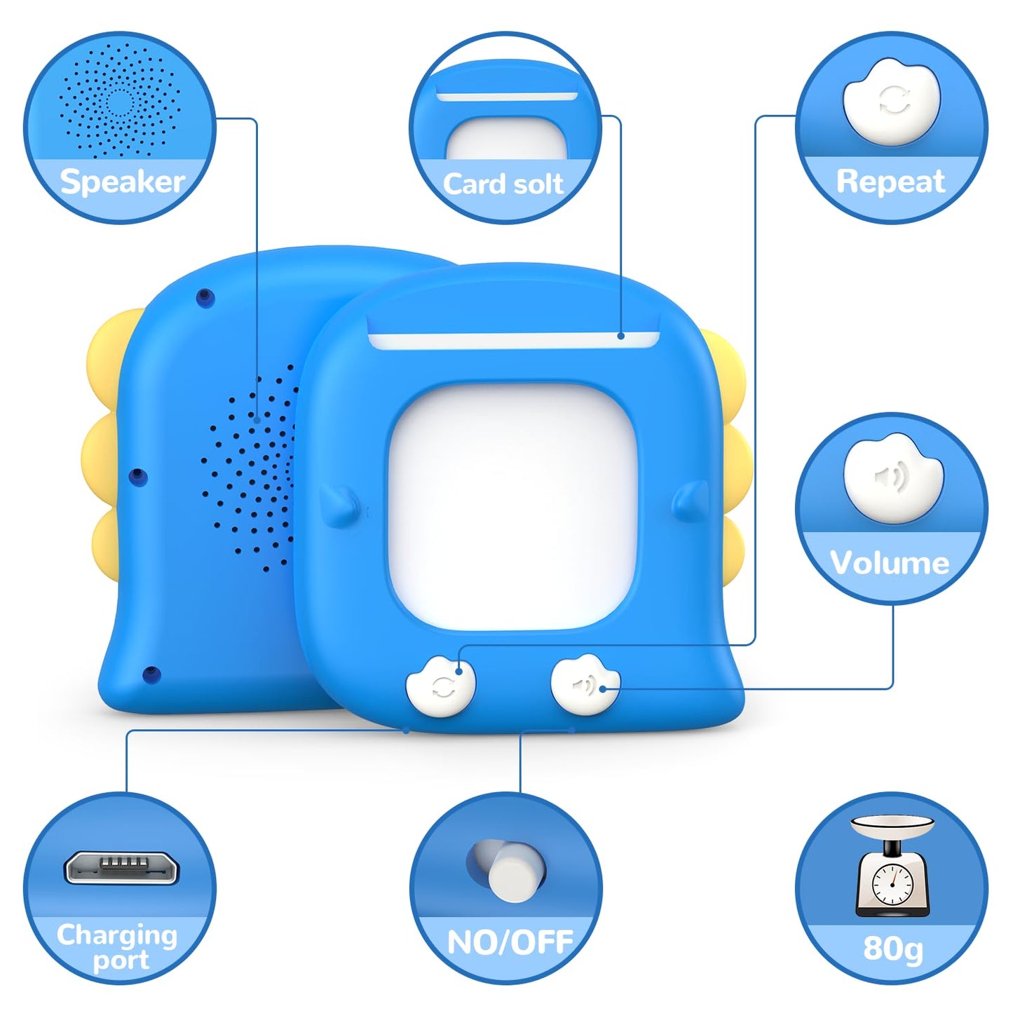 Kidzdo 520 Bilingual Spanish–English Talking Flash Cards – Portable Toddler Learning Toy