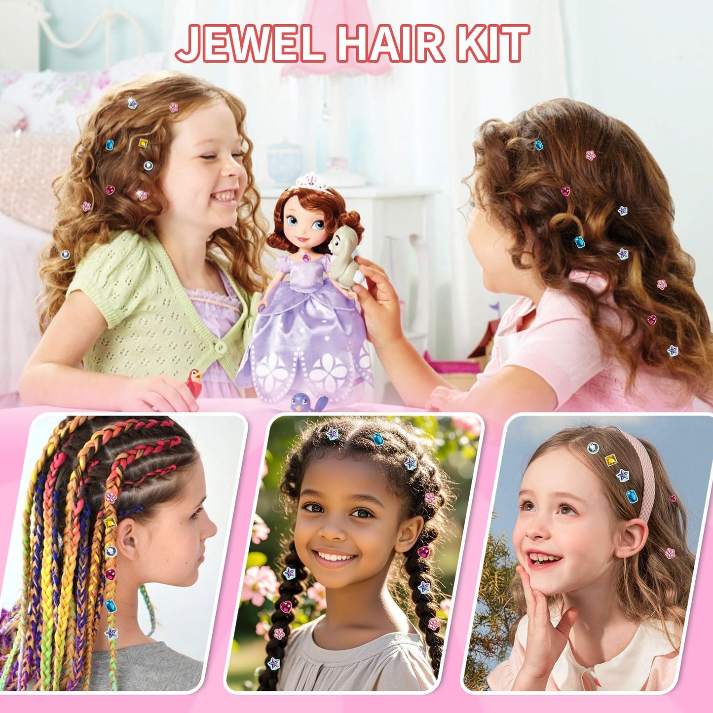 Kidzkube Hair Gem Stamper Kit – Reusable Diamonds & Sparkling Hair Jewels