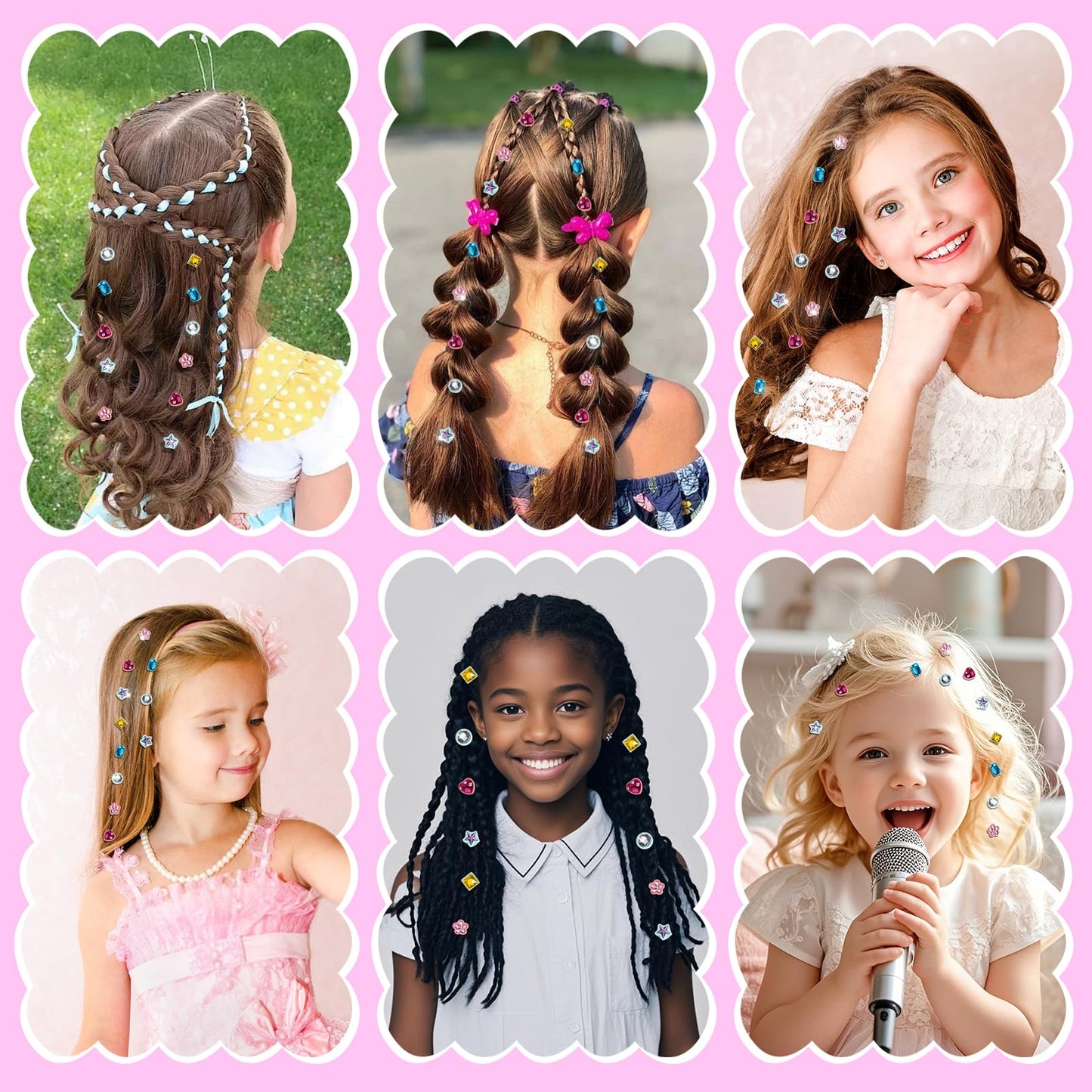 Kidzkube Hair Gem Stamper Kit – Reusable Sparkling Hair Jewels for Girls (Green)