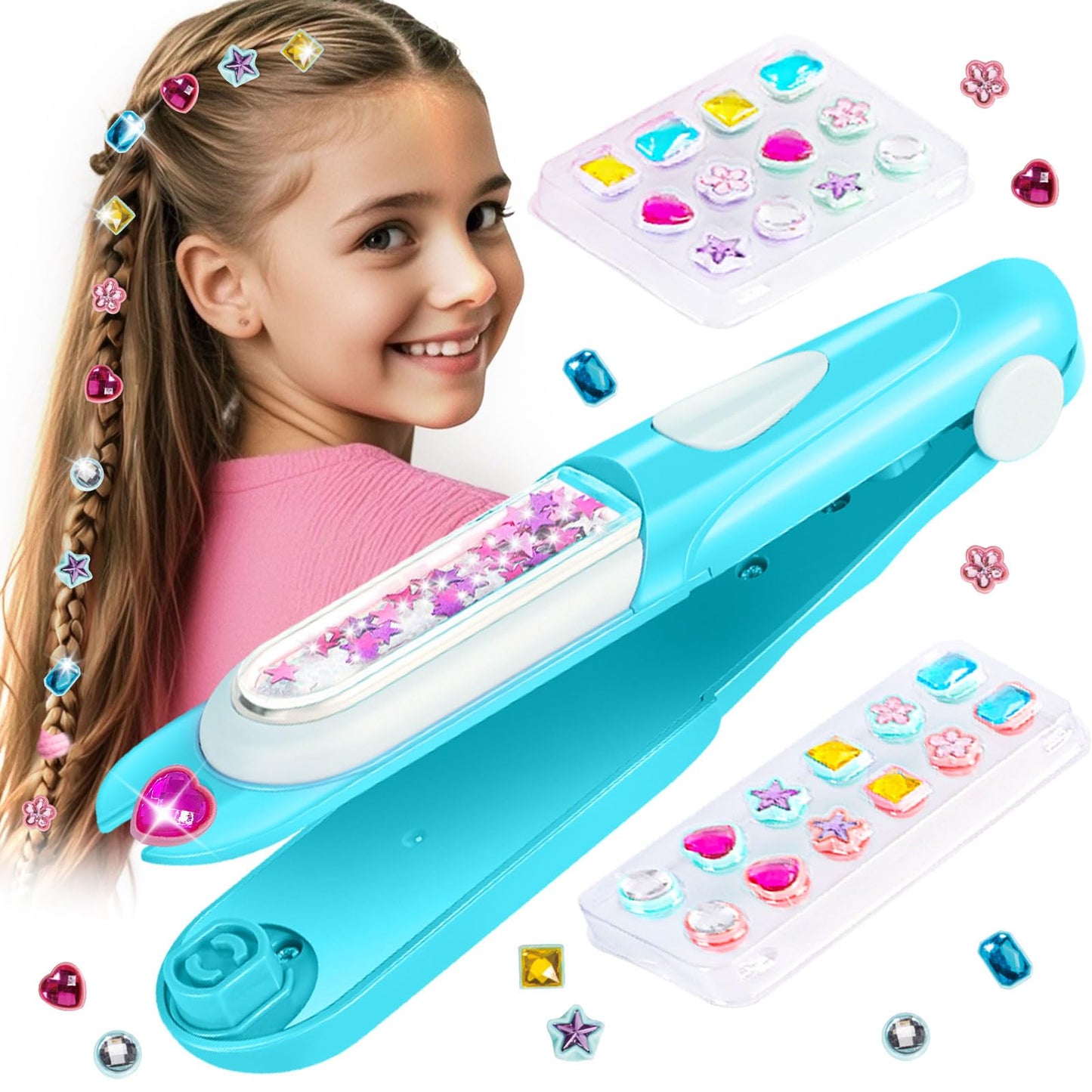 Kidzkube Hair Gem Stamper Kit – Reusable Diamonds & Sparkling Hair Jewels