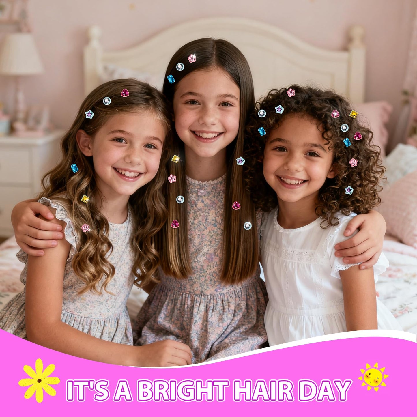 Kidzkube Hair Gem Stamper Kit – Reusable Sparkling Hair Jewels for Girls (Green)