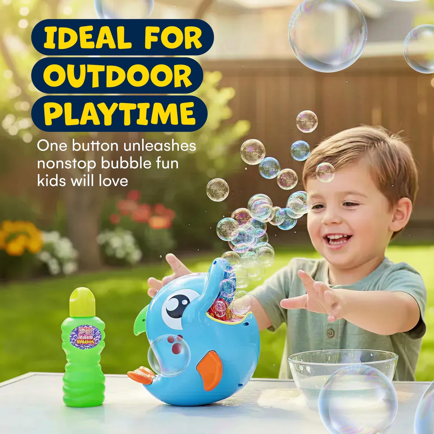 Kidzlane Bubble Dolphin Maker – Kids Bubble Blower (500–1000 Bubbles/Min) Easter Gift & Outdoor Fun
