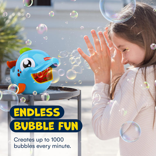 Kidzlane Bubble Dolphin Maker – Kids Bubble Blower (500–1000 Bubbles/Min) Easter Gift & Outdoor Fun