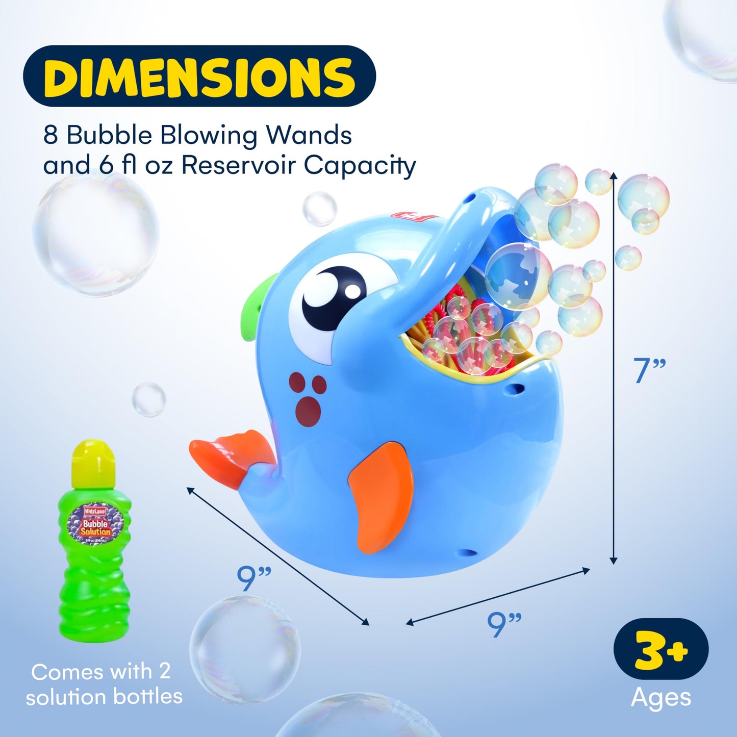 Kidzlane Bubble Dolphin Maker – Kids Bubble Blower (500–1000 Bubbles/Min) Easter Gift & Outdoor Fun