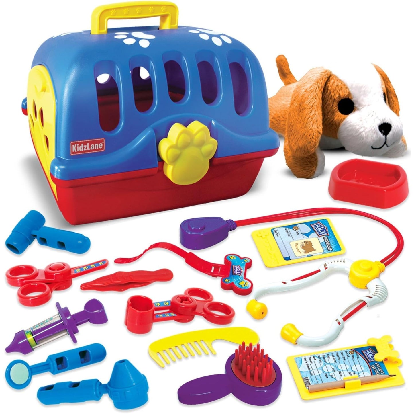 Kidzlane Deluxe Veterinarian Kit for Kids | Pretend Play Vet Set & Pet Carrier