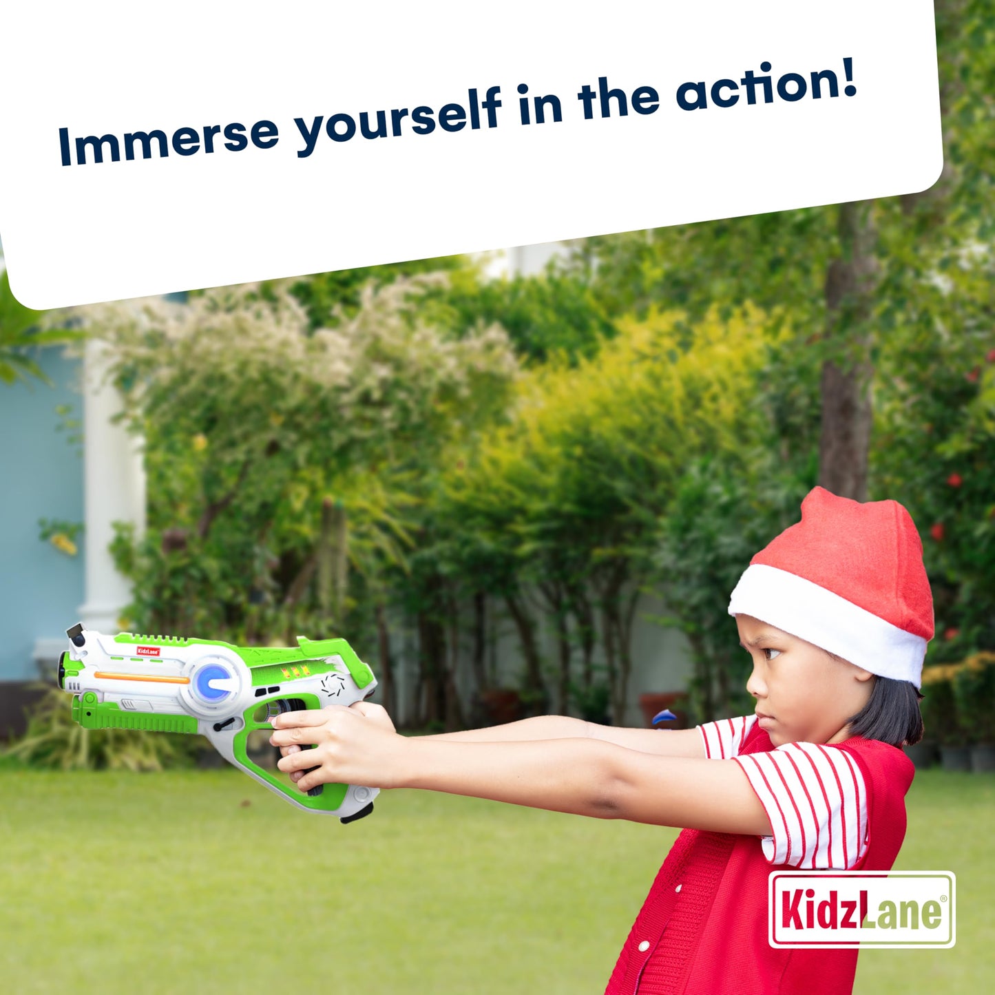 Kidzlane Laser Tag Guns Set of 4 — 130 ft Infrared Battle, Indoor/Outdoor
